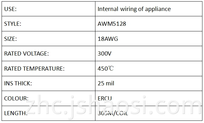 Mica wrapped wire AWM5128 18# ERCU